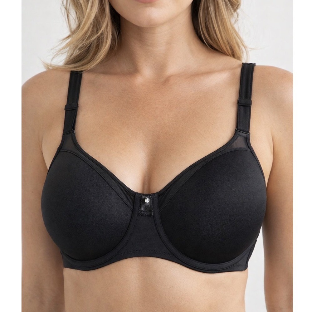 Bali One‎ Smooth U Ultra Light Underwire Bra 38C Black 3439 Full Coverage Womens